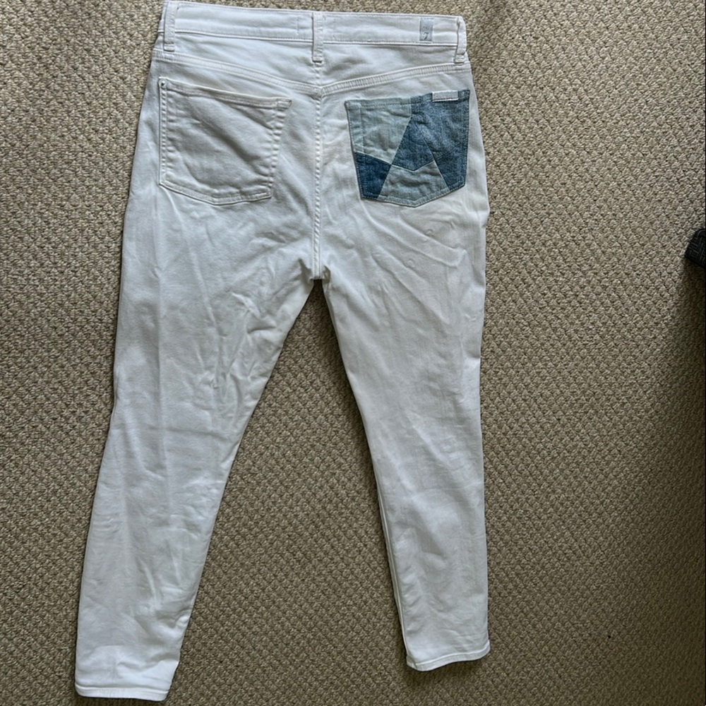 7 For All Mankind White High Rise Jeans
